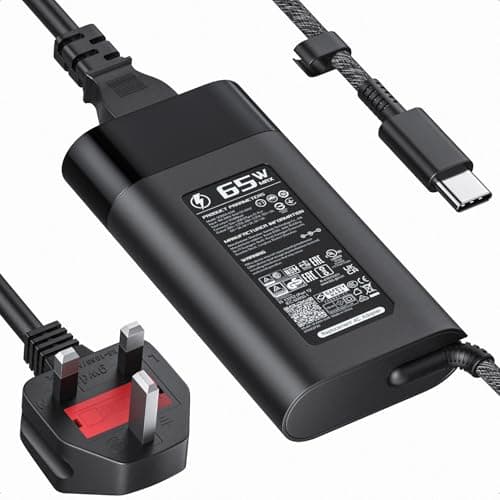 Image of New Slim HP 65W Laptop Charger USB C for HP 45W Type C Power Adapter EliteBook Elite Spectre X360 X2 830 1030 1040 Envy 11 13 14 15 ProBook 430 G6 G7 G8 Chromebook Pavilion,10FT,With UK Power Cable