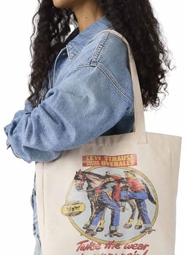 Image of Levi's Damen EVERYDAY GRAPHIC TOTE BAGS, CIRCULAR SADDLEMAN T, OS
