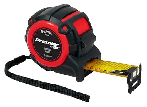 Image of Sealey Premier Tape Measure Extra-Wide Blade 5m(16ft) x 32mm Metric/Imperial - AK9850