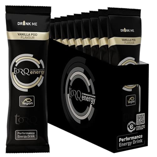 Image of Torq Energy Drink Vanilla Isotonic Energy Drink Powder - Electrolyte Powder Energy Drinks High Carbohydrates 30g per 500ml and Sodium - Single Serve Packs - Box of 15