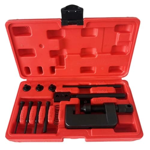 Image of TRKIMAL 13 Pcs Motorcycle Chain Breaker Set,Universal Moto Bike Chain Breaker Splitter Link Riveter Repair Tool,Chain Breaker Chain Cutter Breaker Separator, Riveter Chain Breaker Splitter