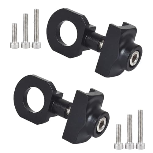 Image of RTDHO 2pcs Bicycle Chain Tensioner Adjuster,Aluminium Alloy Chain Tensioner Single Speed Chains Fastener for BMX Road Folding Bike Single Speed Bicycle Fits 3/8" 10mm Axles Black