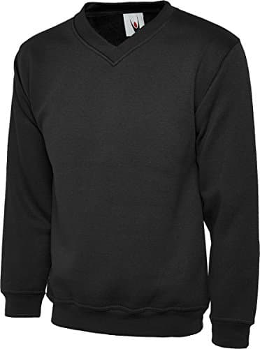 Image of Uneek Uc204 Premium V-neck Sweatshirt Black Xl