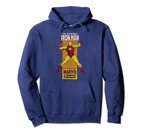 Image of Marvel The Invincible Iron Man Thin Comic Panel Pullover Hoodie