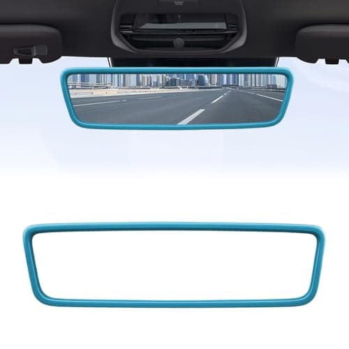 Image of Rear View Mirrors Protector Frame,Silicone Auto Interior Rearview Mirrors Cover Edge Protective Trim Cover Compatible with Model 3 Model Y,Girls' Car Mirror Accessories,Car Mirror Accessories (Blue)