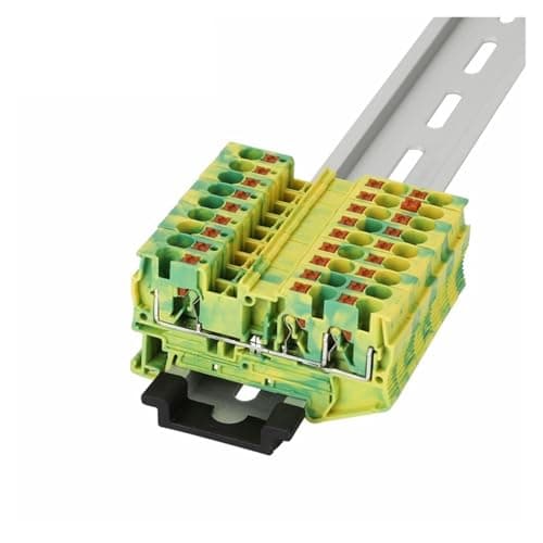 Image of PT4-TW-PE Ground Terminals 3 Conductor PT 4 Twin Push-in Earth Wire Electrical Connector Din Rail Terminal Block PT-4TW-PE(5 Pcs)