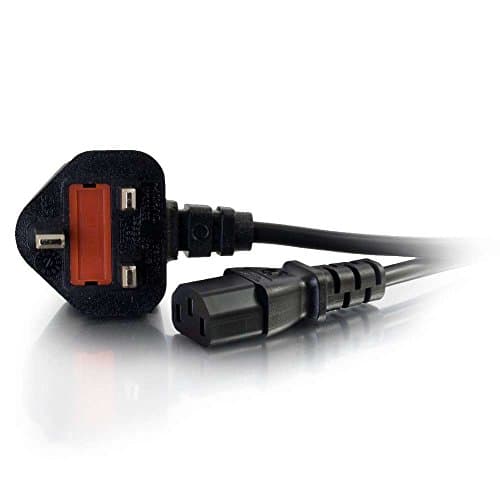 Image of C2G 88513 2 Metre UK Power Cable (IEC320C13 to BS 1363) 6 Foot Kettle Lead/Power Cord, Black