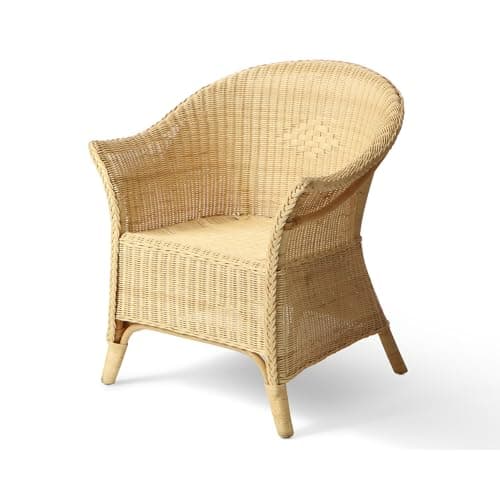 Image of Desser Indoor Adults Wicker King Size Loom Chair in Natural – Fully Assembled Natural Cane – Dimensions: H84cm x W72cm x D65cm, Floor to Seat 51cm