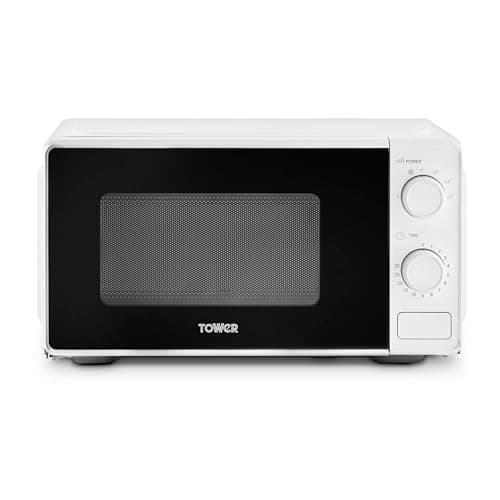 Image of Tower Manual 20 Litre 800W Microwave with Dial Controls, 5 Power Levels, Defrost Function, 30 Minute Timer, White, T24044WHT