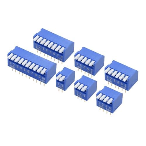 Image of 5PCS Piano Type 2.54MM DIP Switch DP 1P/2P/3P/4P/6P/8P/10P/12P bit 2.54mm DIP Switch Red/Blue Right Angle Side Position(Blue,8Pin)