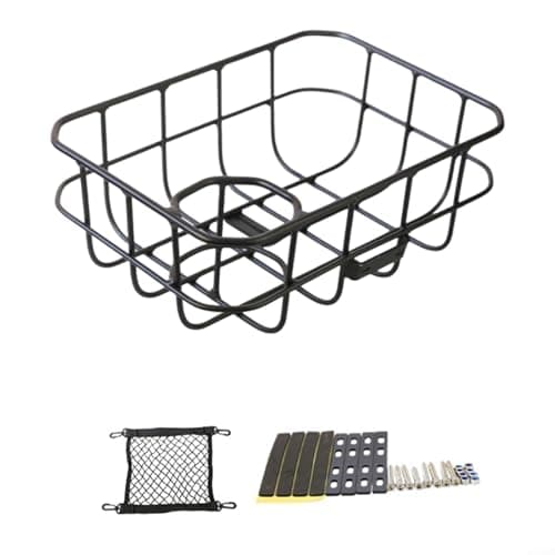 Image of Alanmoship Aluminum Alloy Bicycle Front Basket with Water Bottle Holder, Strong Load Wire Mesh Rack, for Mountain and for LEISURE Bikes, Lightweight Storage, for Commuting, Black(Black Fixed plate)
