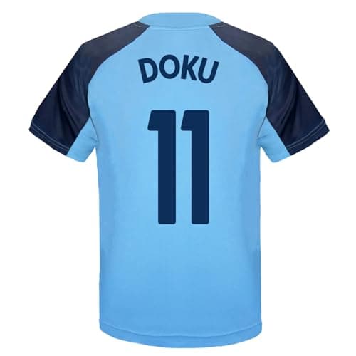 Image of Manchester City F.C. Boys Doku 11 Poly T-Shirt Sky Blue 8-9 Years