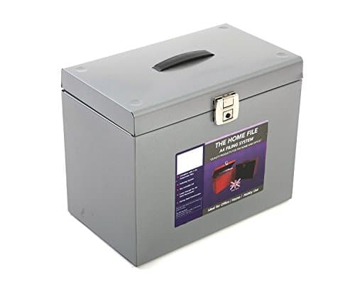 Image of Pierre Henry Metal File Box with 5 Suspension Files Tabs and Insert A4 W370xD220xH290mm Silver Ref 040011
