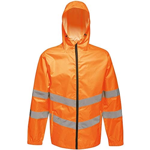 Image of Regatta TRW497 18895 Professional Hi-Vis Waterproof and Windproof Pack away Jacket, Orange, XXXL