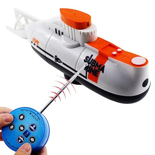 Image of Escomdp RC Submarine Toy Radio Remote Control Boat Ship Electric Dive Fish Tank Water Tub Kids Birthday Gift (White)