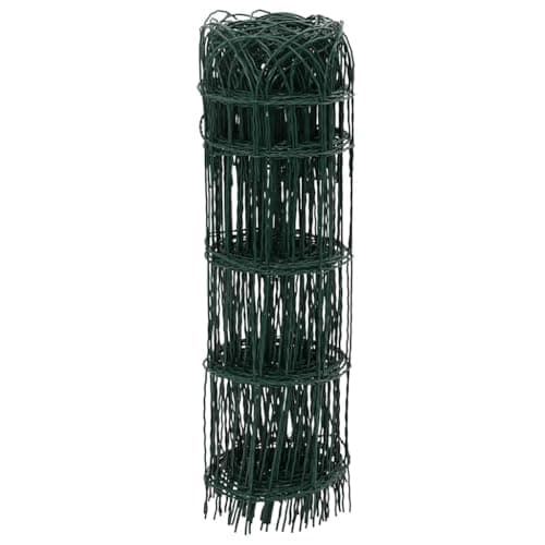Image of vidaXL Green Garden Border Fence - Weather- Iron Wire Construction - Keeps Your Garden Neat and Tidy - Easy-to-Install with Pointed Ends - Large Size of 10x0.65 Meters