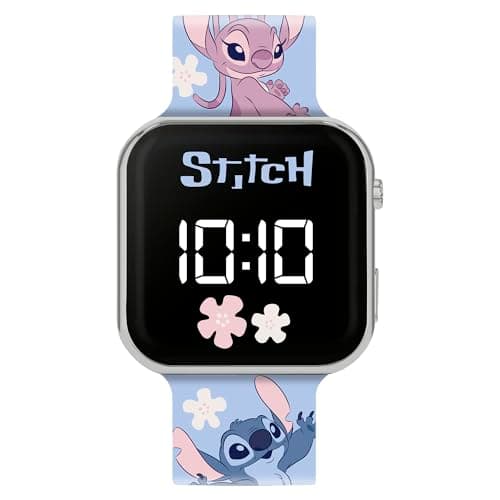 Image of Disney Lilo & Stitch Blue Printed Strap LED Watch LAS4200