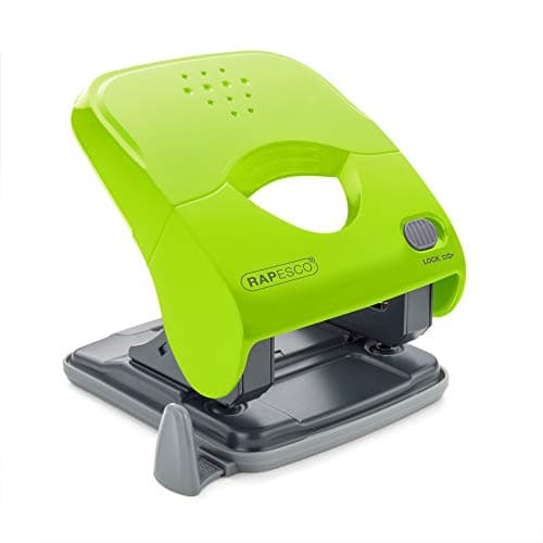 Image of Rapesco 1529 X5-40ps Less Effort 2 Hole Punch, 40 Sheet Capacity, Green