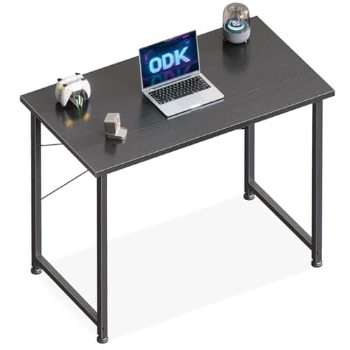 Image of ODK 80×40 cm Desk, Small Computer Desk for Home Office, Study Office Table for Small Space, Easy Assembly, Black