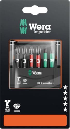 Image of Wera - Bit-Check 6 Impaktor 1 SB, 6 Pieces