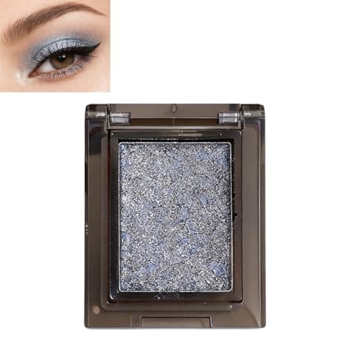 Image of Shimmer Blue Single Eyeshadow,High Pigment Pressed Powder,Long Lasting Waterproof & Sweat Resistant,Smooth Blendable Buildable Finish,Lightweight Eye Makeup,Professional Travel Friendly Use(Blue)