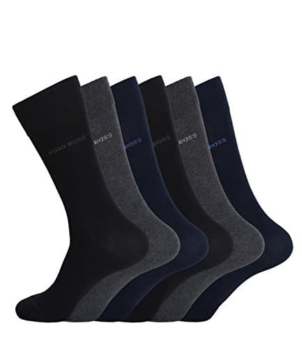 Image of HUGO BOSS Men's Socks Business Allround RS SP 50274157, 6 Pairs, Colour: Multicoloured, Sock Size: 39-42, Item: -962 Black/Navy/Grey, multicoloured, 39-42