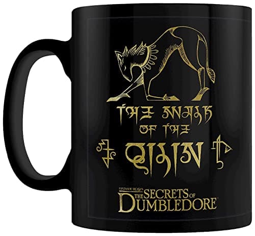 Image of Fantastic Beasts The Secrets of Dumbledore Ceramic Mug (Qilin Gold Design) 11oz High Quality Mug in Presentation Gift Box - Official Merchandise