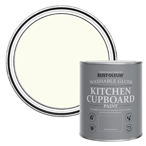 Image of Rust-Oleum White Kitchen Cupboard Paint in Gloss Finish - Antique White 750ml