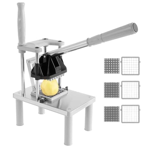 Image of Stainless Steel Food Dicer, Commercial Vegetable Fruit Chopper, Commercial Grade Fry Cutter, Kitchen Fry Prep Machine, Vertical Press Vegetable Slicers, for Tomato Peppers Potato Mushroom