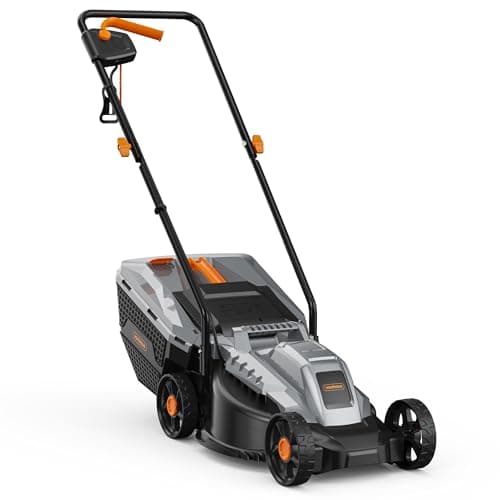 Image of VonHaus Lawnmower 1200W – Electric Corded Lawn Mower for all Types of Grass – 30L Collection Bag, 320mm Working Width, 10m Cable, Foldable Height Adjustable Handlebar, 3 Depth Settings, Carry Handle