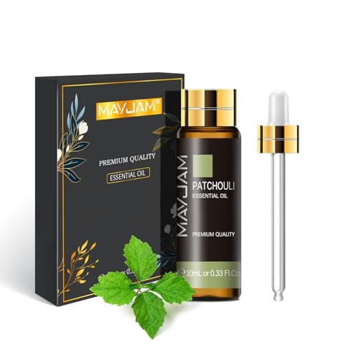 Image of MAYJAM Patchouli Essential Oil 10ML - Pure, Undiluted - Premium Quality Essential Oils with Glass Dropper - for Diffuser and DIY Candle Making
