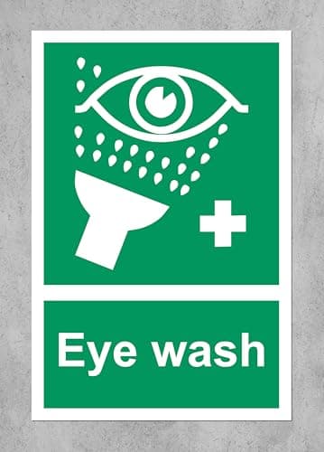 Image of Eye wash safety sign - 1mm Plastic sign (300mm x 200mm)