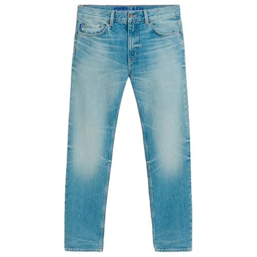 Image of Hugo Men's Ash Jeans Trousers, Bright Blue, 36 W/36 L