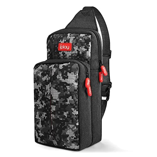 Image of Xishwon Kawaii Backpack Carrying Travel Bag for Nintendo Switch/Lite/OLED/Console/Dock/Joy-Cons&Accessories Storage, Black Camouflage, L, Fashion