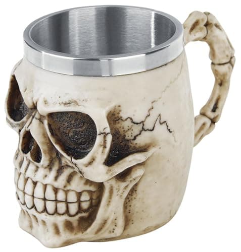 Image of Nemesis Now NEM3933 Grinning Skull Tankard Mug 14cm Ivory