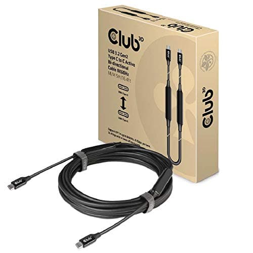 Image of Club 3D USB 3.2 GEN 2 TYPE-C TO C ACTIVE BI-DIRECTIONAL CABLE 8K60HZ DATA 10GBPS AND PD