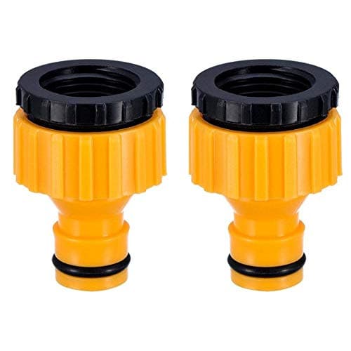 Image of TOPWAYS 3/4 inch and 1/2 inch BSP 2in1 Plastic Outdoor Graden Hose Tap Connector Threaded Faucet Adapter 2 pack