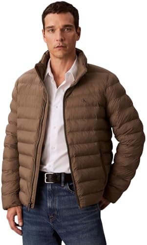 Image of Calvin Klein Jeans Men's LS NYLN MD WT HDD F LV04RC511G Jackets, Grey (Morel), M