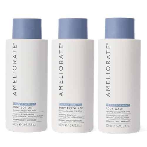 Image of AMELIORATE Smooth Skin Hero's Bundle | Includes Transforming Body Lotion, Exfoliant & Wash | For KP, Dry Skin & Razor Bumps | Supports Skin's Natural Moisture Barrier | Dermatologist Approved