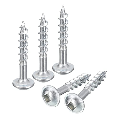 Image of sourcing map #8x1" Pocket Hole Screws, 100pcs Square Drive Self Tapping Wood Screws with Zinc Plated for Woodworking
