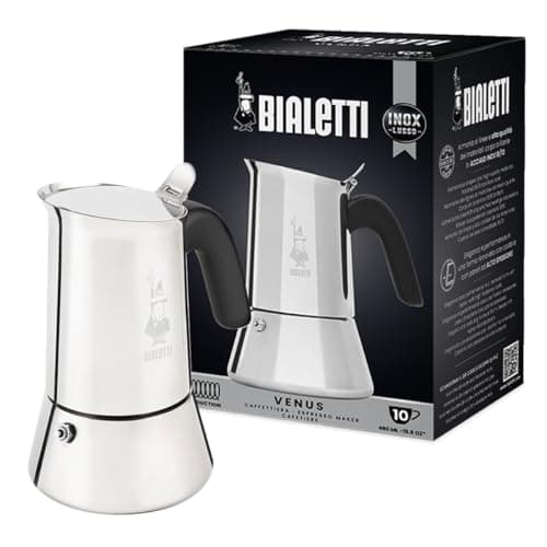Image of Bialetti New Venus Italian Coffee Maker (Induction), Stainless Steel, Silver