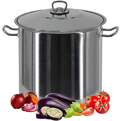 Image of GEEZY Large Deep Stainless Steel Stock Pot 11L – Induction Base, All Hob Compatible, Durable & Dishwasher Safe – Great Kitchen Essential for Families Cooking Stew, Curry, Soup, Biryani & More