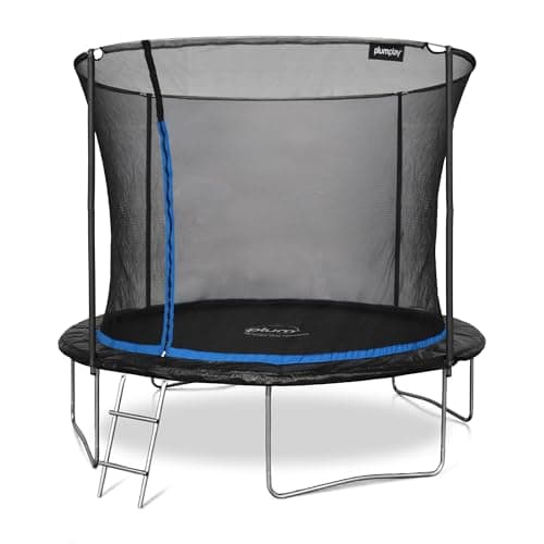 Image of Plum Play Outdoor Trampoline 8ft / 10ft Secure Trampoline with Safety Net Enclosure and Ladder (10ft / 305cm)