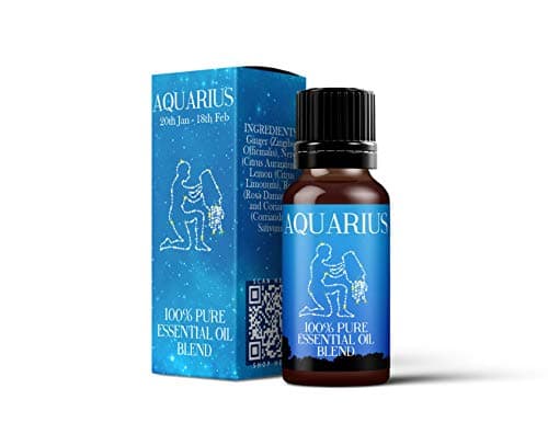 Image of Mystix London | Aquarius Zodiac Essential Oil Blend 10 ml | Coriander • Ginger • Lemon • Neroli • Rose | Air‑Sign Balance & Circulation Support | Vegan, GMO Free