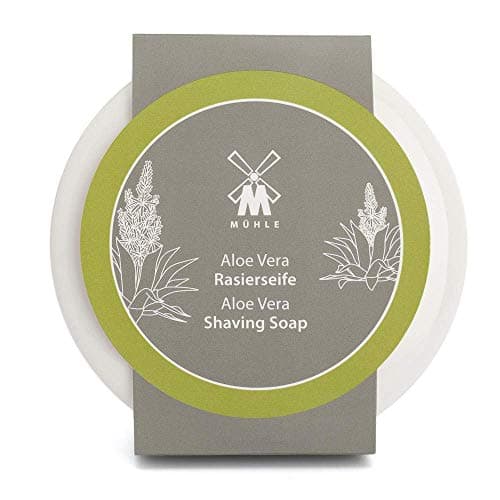 Image of MÜHLE Shaving Soap Set - Porcelain bowl with shaving soap - Aloe vera for sensitive skin - vegan, gentle & nourishing - 65g