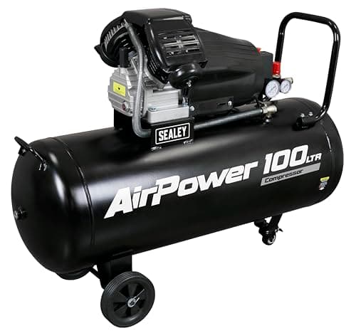 Image of Sealey V-Twin Direct Drive Air Compressor, 100L, 3hp, 13.7cfm, 116psi, 2.2kW - SAC10030VA