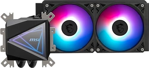 Image of MSI MAG CoreLiquid I240 Black - AIO ARGB CPU Liquid Cooler - Infinity Mirror Design - UNI Bracket - 240mm Radiator - Dual 120mm ARGB PWM Fans - LGA 1700/1851 / AM5/AM4 Compatible
