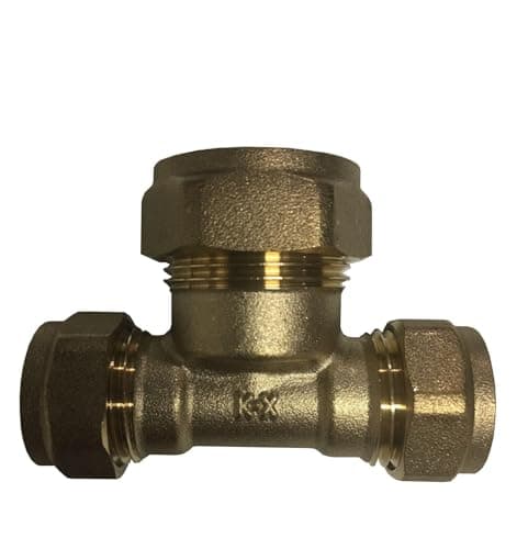 Image of 15mm x 15mm x 22mm Compression Reducing Tee - Bag of 2