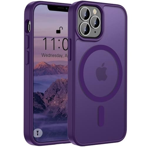 Image of ORDA Magnetic Case for iPhone 11 Pro Max Case,Translucent Matte Back Slim for iphone 11 pro Max phone case,Military Grade Drop Proof Hard Back Protective Cover 6.5-Deep Purple