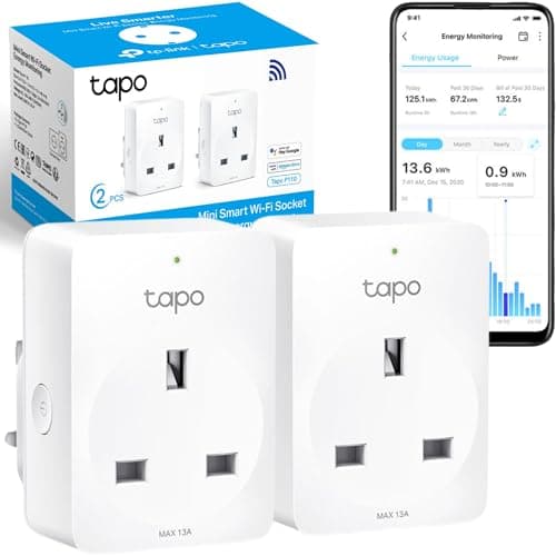 Image of Tapo P110 (2-Pack) Smart Plug, WiFi Plug, Energy Monitoring, Electricity Usage Monitor, App Remote Control, Smart Home, Voice Control with Google, Away Mode, Scheduling & Timer, Device Sharing